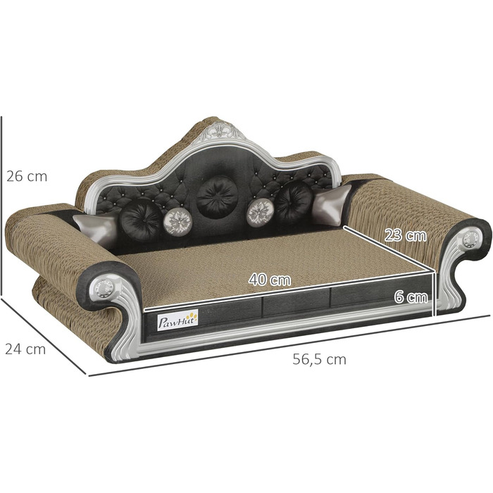 Кігтеточка PawHut для котів 2-в-1 з софою та котячою м'ятою, 56,5x24x26 см, коричнева