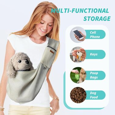 PETCUTE Сумка-переноска для собак, ручна сумка для маленьких собак з кріпленням для безпеки, дихаюча переноска до 6 кг, сумка на плече для прогулянок та активного відпочинку (Бежева)