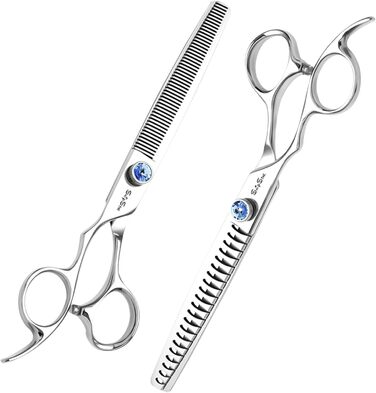 Професійна шерсть для собак та котів 7 дюймів, японська сталь VG10, 18/50 зубів, безпечна, безшумна, з тупим кінчиком, для тонкої шерсті