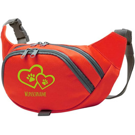 Персоналізована сумка для ласощів для собак з двома сердечками та лапками | Сумка для дресирування собак | (Зелений/Блакитний)