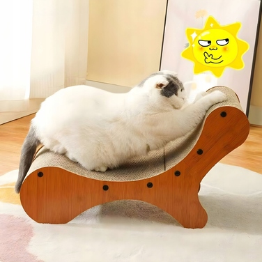 Низька картонна дряпалка для великих котів, коричнева, до 60 см