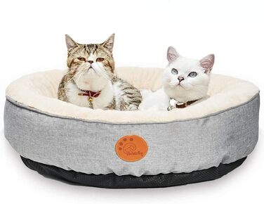 М'яке кругле лежанка-донат для котів HACHIKITTY, середня та мала, машинне прання, для дому
