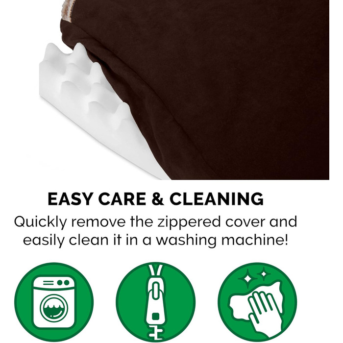 Лягу для собак Furhaven Large Orthopedic з ортопедичним матрацом, стиль дивану, знімний чохол, великий розмір (76 x 51 x 8 см), колір Еспресо