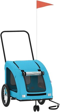 Причіп для собак vidaXL, блакитний, 45 кг, Oxford-Gewebe, з прапором та відбивачами