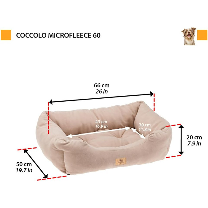 Клітка-ліжко для собак та котів Ferplast Coccolo, Microfleece, бежева (M, 66x50x20 см)