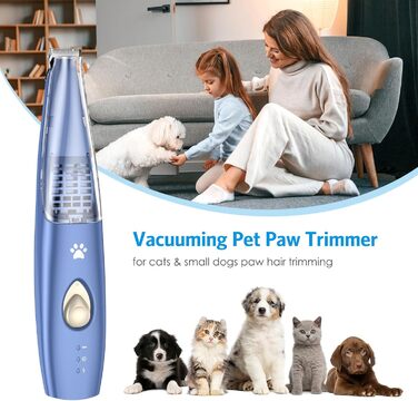 Триммер для собак та котів 2-в-1 з пилососом Brifit, USB, для догляду за лапами, вухами, очима та обличчям