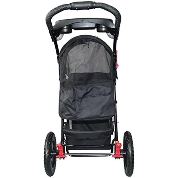 Petique Chinook Schwarz: розкішний візок для собак | Колеса 30 см, EVA, світловідбивачі | До 23 кг