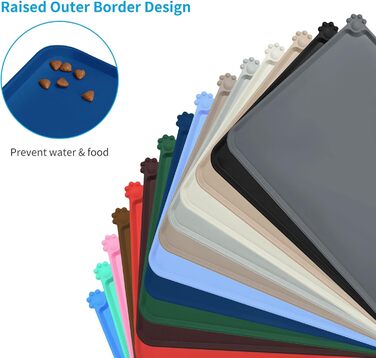 Силіконовий килимок для годування собак та котів AUDWUD, водонепроникний, антиковзний, 61x41 см, блакитний