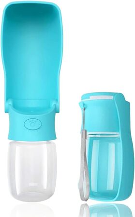 Водяна пляшка для собак на прогулянку 570мл або 350мл. Пляшка-поїльник для цуценят, малих, середніх та великих собак. Колір: блакитний