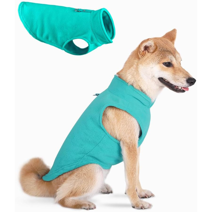 Тепла жилетка для собак з флісу, зручна та стильна, для середніх котів та собак (зелена L)