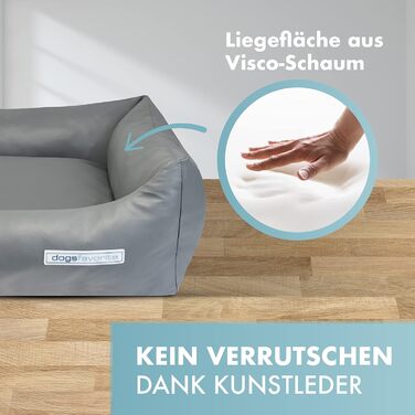 Ліжко для собак з віскоеластичним матрацом - зручне собаче ліжечко - якісне собаче ліжко - ліжко для собак, що береже суглоби - міцна собача підстилка - чорного кольору - розмір L - 115 x 85 см