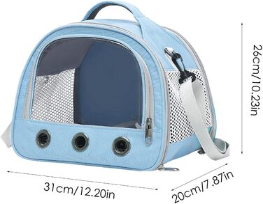 Переносна сумка-переноска для птахів Vogeltransport - Легка, дихаюча сумка для папуг, хом'яків та інших дрібних тварин (Світло-блакитний)