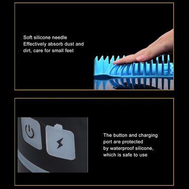 Електричний мийчик лап для собак та котів, USB, переносний, білий/блакитний (S)