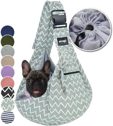 Сумка-переноска для собак NATUYA з сітчастою кишенею. Переноска для собак та котів, 5-15 кг (Сірий хвильовий візерунок)
