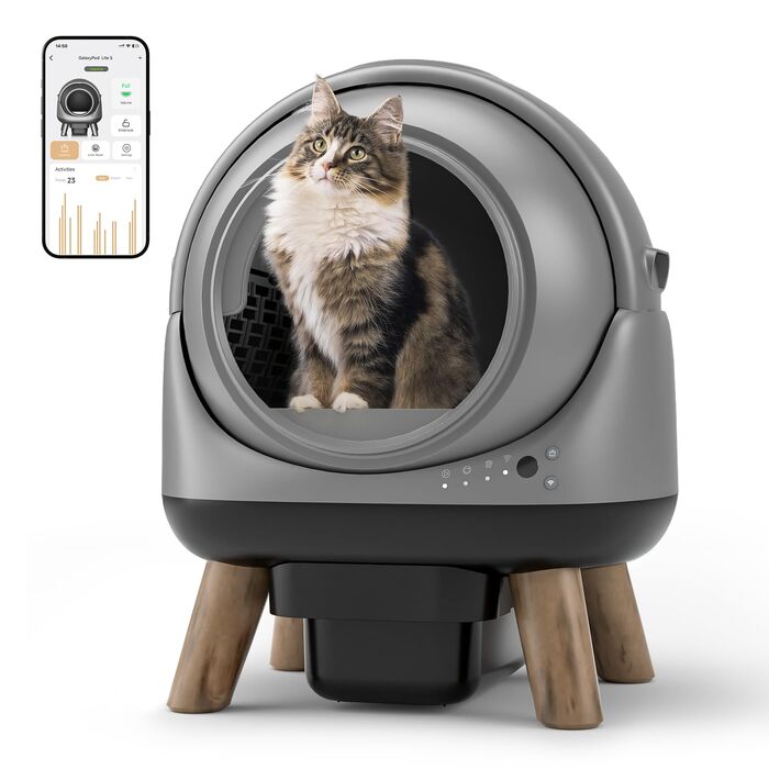 Самоочисна автоматична вбиральня для котів ELS PET, сіра