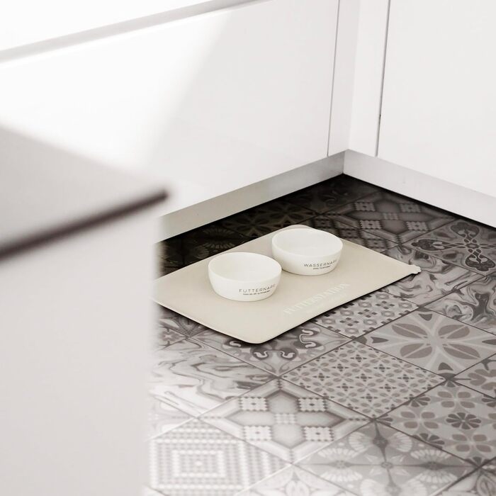 Підкладка під миску для котів Minty&Marla® Beige | Силіконова килимок протиковзкий | Підкладка для води та корму