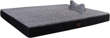 Ортопедичне собаче ліжко Raikou з плюшевою подушкою, 100x80x9 см (Сірий меланж)