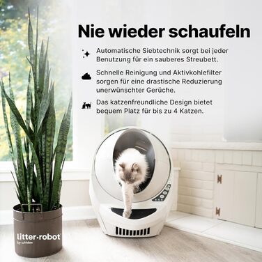 Автоматичний туалет для котів Litter-Robot 3 Connect Whisker, бежевий, самоочищення, зменшує запахи, підходить для будь-якого грудкуватого наповнювача