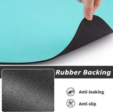 Килимок для годування домашніх тварин HotLive: вбираючий, для собак та котів, легко миється, 12'x19' (18'x28', блакитно-зелений)