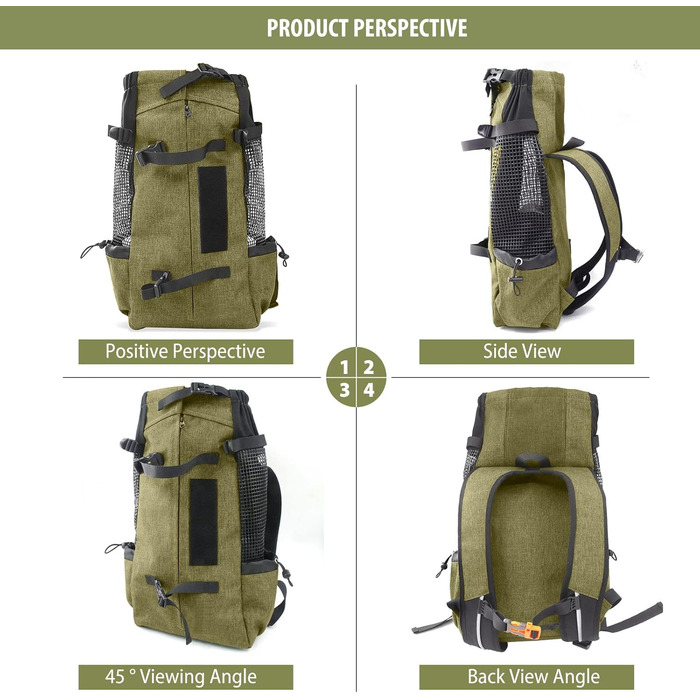 PETCUTE Рюкзак-переноска для собак і котів, рюкзак для подорожей, дихаюча сітка, до 10 кг, світло-коричневий