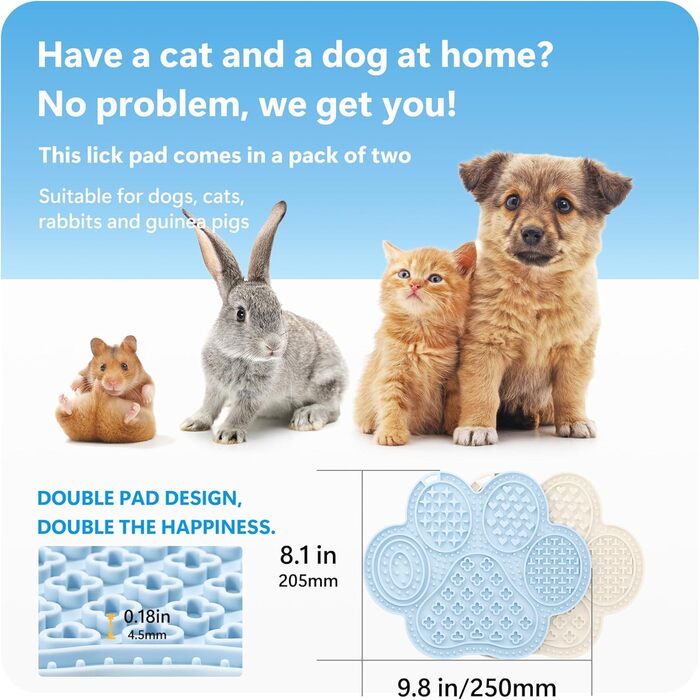 Легкі килимки для собак та котів Li&Zhao – 2 шт. Антистрес, повільне годування, для йогурту та корму