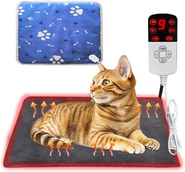 Обогреваемый коврик для кошек и собак, 45*70 см, з регулюванням температури та таймером