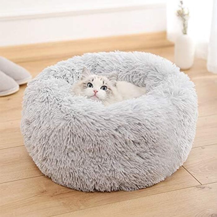 Кругле м'яке плюшеве ліжко-гніздо для собак та котів, зелене, 70см