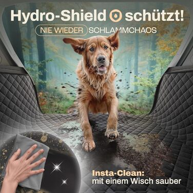 Захист для багажника авто від бруду та подряпин для собак HELDENWERK, чорний, преміум-якість, стежканий, з захистом бокових панелей та краю багажника, водовідштовхувальний, універсальний