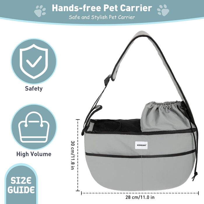 Трансформер для собак та котів Duuclume: переноска-сумка на плечі, сіра (до 6 кг)