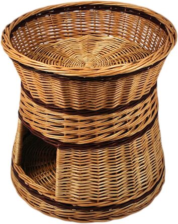 Гніздо для котів та собак: кругле, з прутистої верби, діаметр 47 см, 2 поверхи