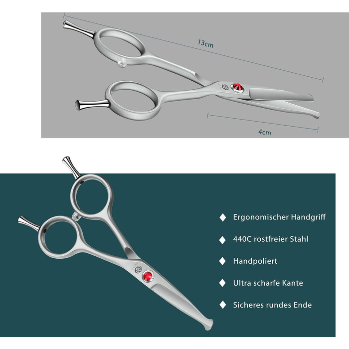 Ножиці для грумінгу собак Purple Dragon Kleine Hundeschere, професійні, з покриттям та демпфером