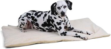 Термоковдра для собак Knuffelwuff з імітацією овечої вовни, XXL, 120 x 75 см, знімний чохол, пральна, для середніх та маленьких собак, бежевий колір