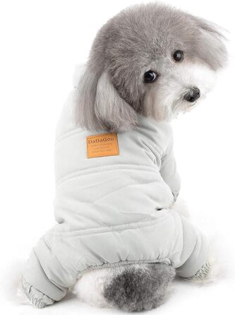 Зунеа Теплий зимовий костюм для собак, флісова підкладка, теплий одяг для цуценят, теплий комбінезон для собак, для дівчаток та хлопчиків (M, сірий)