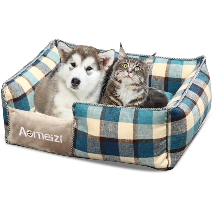 Ортопедичне ліжко для собак PETCUTE, велике, середнє, блакитне, знімний чохол, антиковзаюче дно, м'яке диван-ліжко для собак