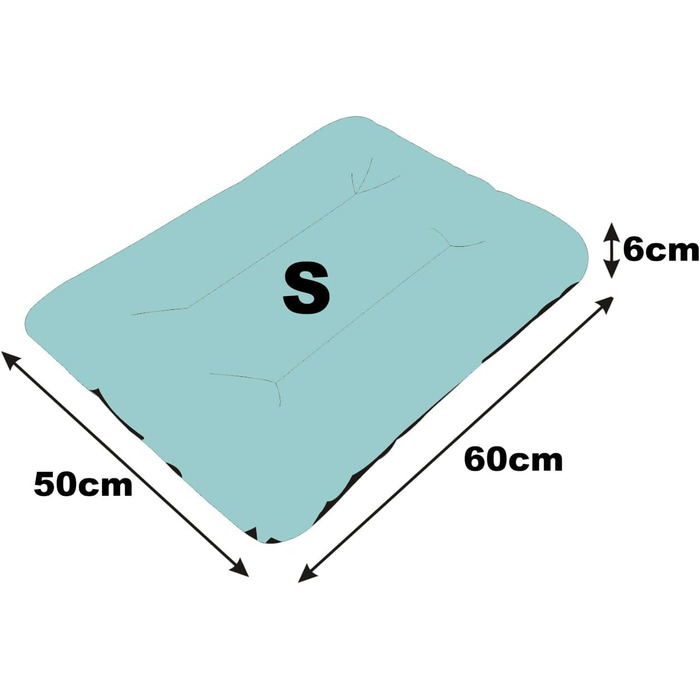 Килимок для собак, лежанка для собак, матрац для собак, чорний, 60x50x6 см, Oxford