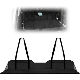 Підлокітник для заднього сидіння автомобіля, розширювач сидіння, флісова підстилка для кемпінгу та сну, універсальний для SUV, MPV та компактних авто (Чорний)