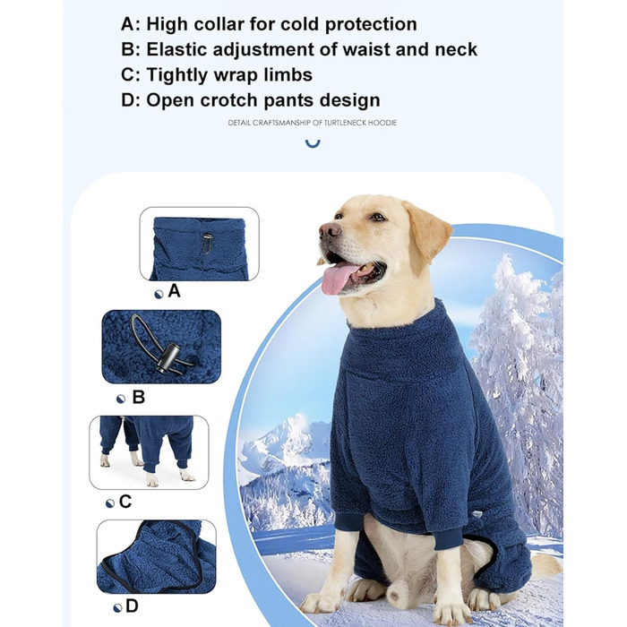 Зимовий теплий одяг для собак, боді для собак з ніжками, регульований зимовий одяг для собак, одяг для собак (червоний, M)