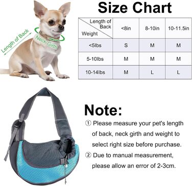 Тканинна переноска для собак, сумка для маленьких собак, переноска для тварин, дихаюча, регульована, переноска для собак і котів до 6 кг, ідеальна для відпочинку на природі (небесно-блакитна)