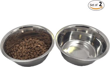 Миска для собак Top Dog Chews, набір, нержавіюча сталь, 20,3 см, 1,8 л (8 чашок), без наліпок
