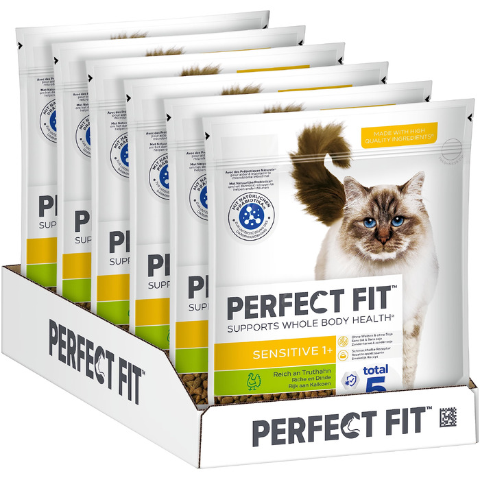Сухий корм для дорослих котів Perfect Fit Sensitive 1+ з індичкою, 7 кг