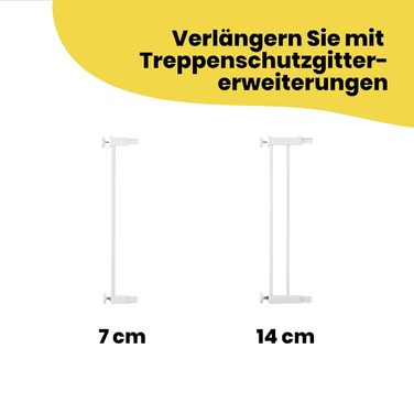 Захисні ворота Safety 1st Auto Close - автоматичне закривання, без свердління, 73-80 см (розширюється до 136 см), двостороння фіксація, білий колір (Flat Step)