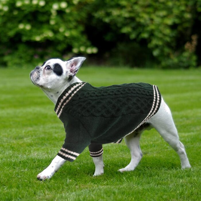 Теплий в'язаний пуловер для собак великих порід (XL, зелений) - Французький бульдог, Лабрадор, Німецька вівчарка