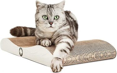 Кігтеточка CanadianCat Comet L XL, біла, картон, з котячою м'ятою, 60x29x7 см