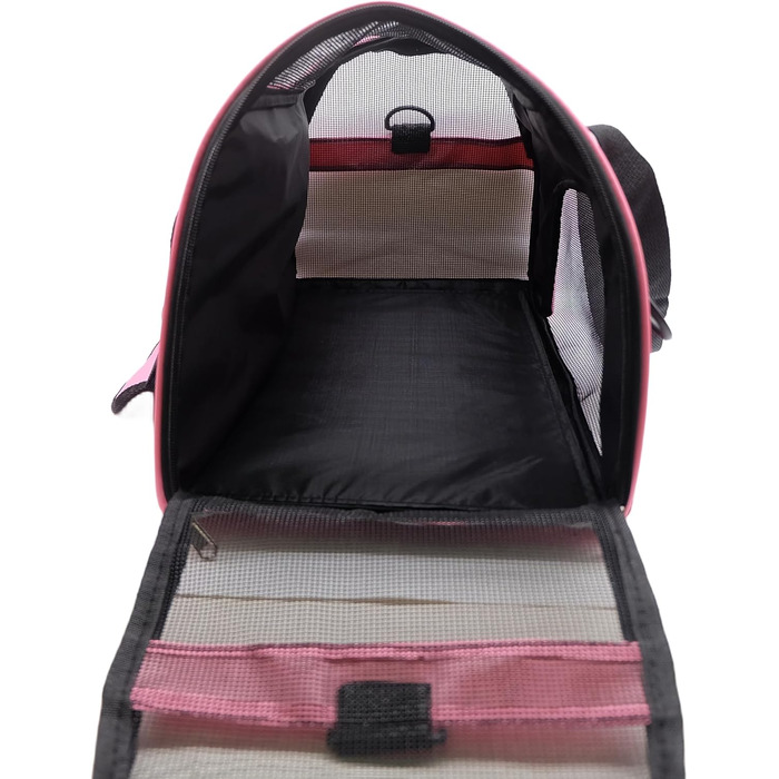 Переноска для котів та собак, м'яка, портативна, складана, схвалена авіакомпаніями (Mittel-Hellrosa)