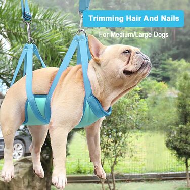 Гамак для грумінгу собак Qcwwy, професійний гамак для догляду за домашніми тваринами з триммером, ножицями та кусачками для нігтів, підходить для стрижки, грумінгу та миття собак (L)