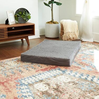 Ортопедичне собаче ліжко Happy Hounds Oscar, сіре, розмір M, 107x76x10 см