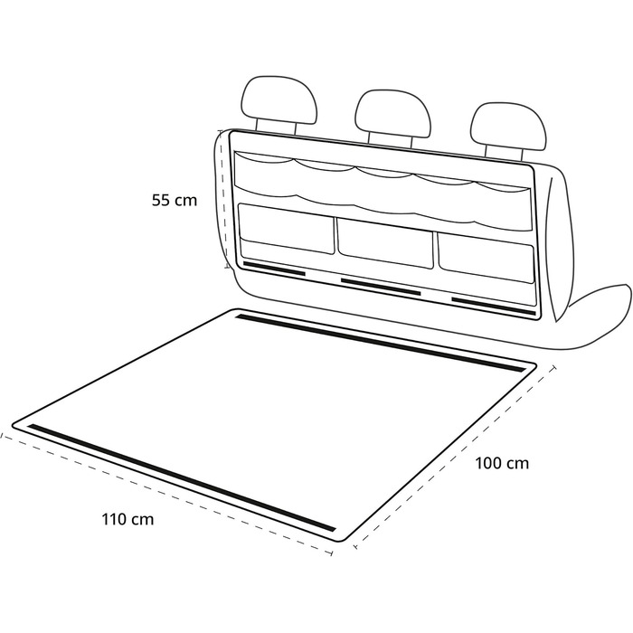 Захист вантажного краю кузова Walser, універсальний захист для собак, килимок у багажник для собак, захист кузова багажника, килимок захисту краю багажника, захист для собак 80x64 см (кришка багажника)