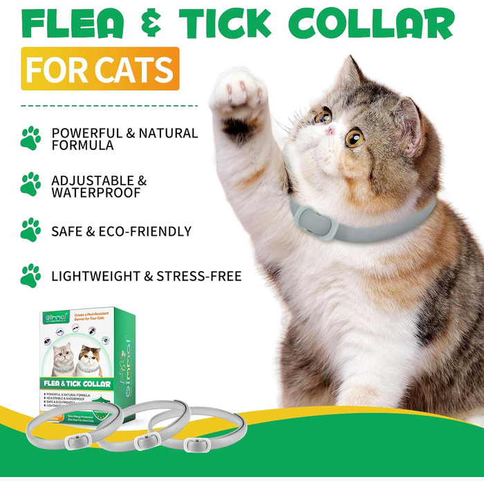 Нашийники для котів 4 шт. - 48 см - блакитні та помаранчеві (сірий)