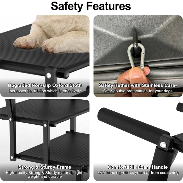 Складана драбина для собак у машину, SUV, вантажівка - Легка рамка для домашніх тварин для великих собак з антиковзкою поверхнею