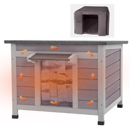 Будинок для котів на вулицю Aivituvin з підігрівом та ізольованою підкладкою, вологостійкий загін для кроликів та котів